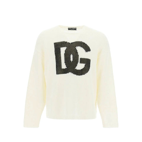 Pull à logo en lin Dolce & Gabbana